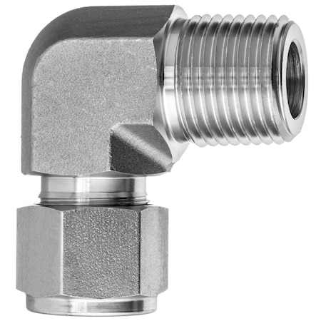 Compression Fitting- Steel - Male Elbow - 1/2 Tube OD X 1/2 MNPT